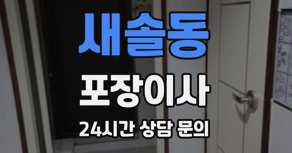 새솔동 포장이사