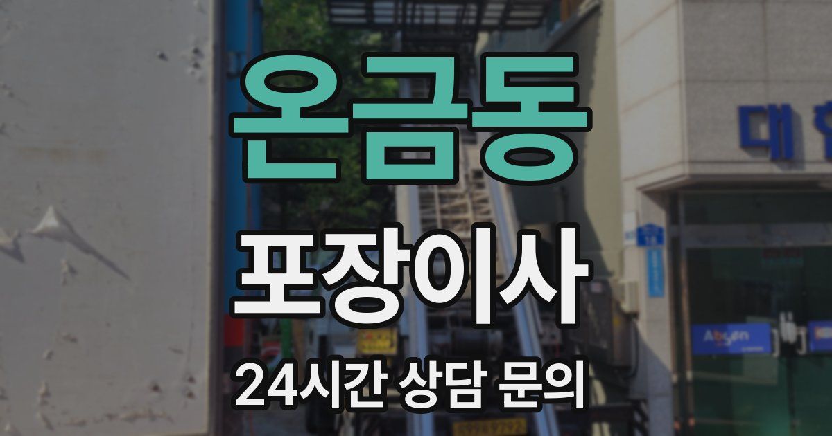 온금동 포장이사