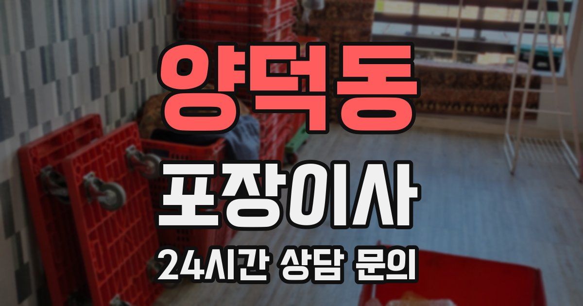 양덕동 포장이사