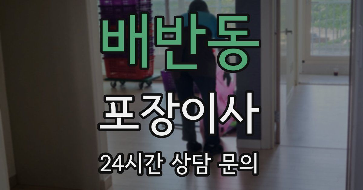 배반동 포장이사