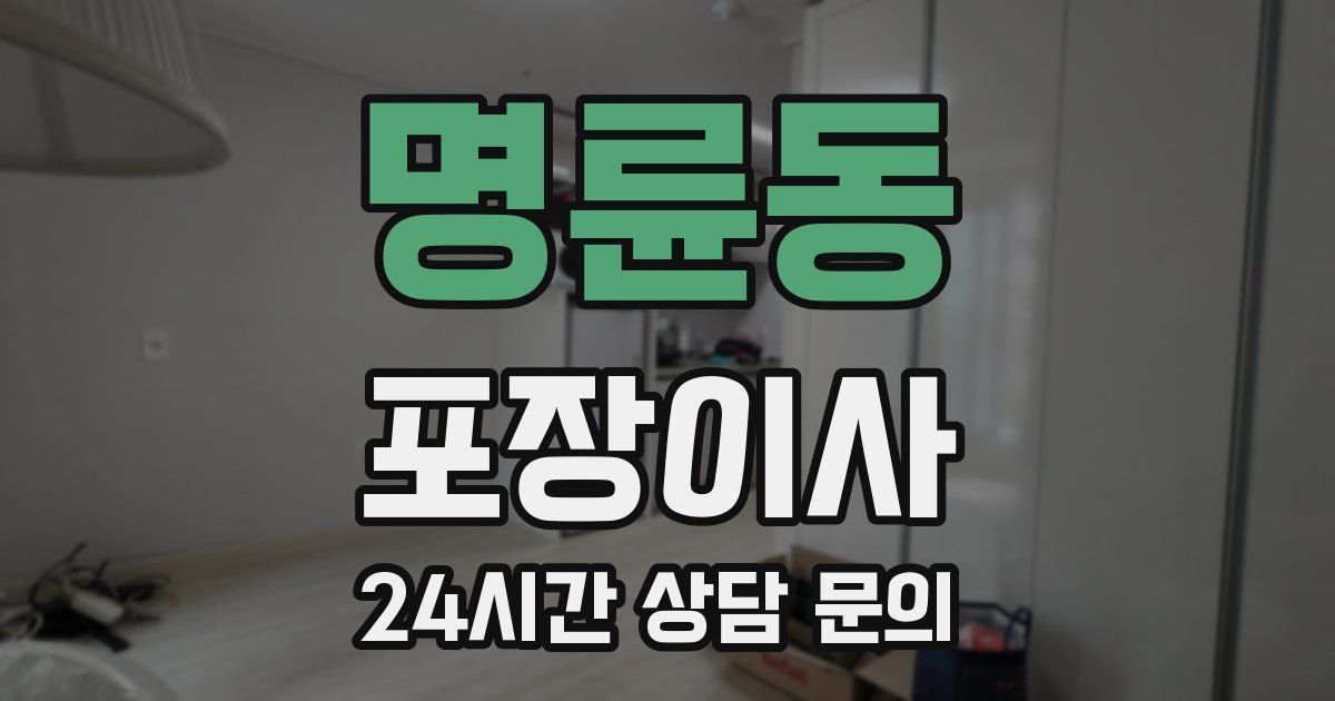 명륜동 포장이사