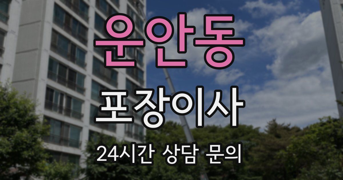 운안동 포장이사