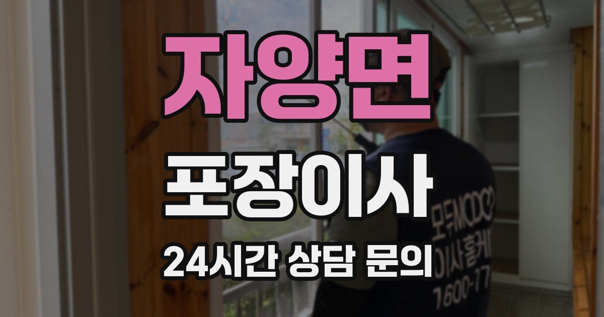 자양면 포장이사