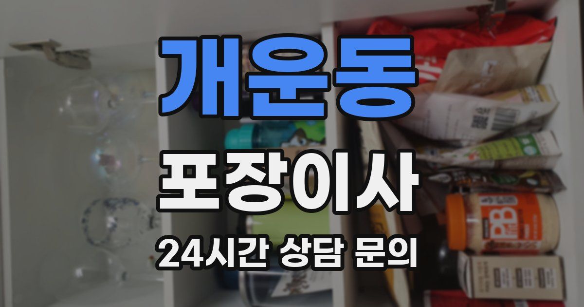 개운동 포장이사