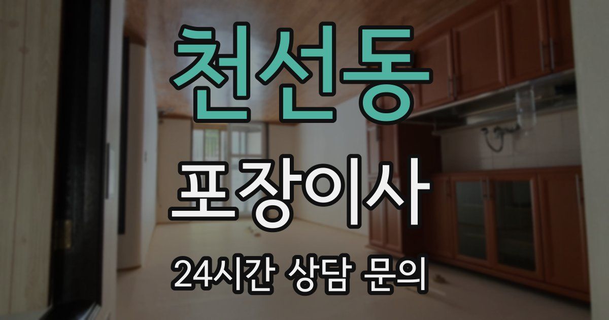 천선동 포장이사