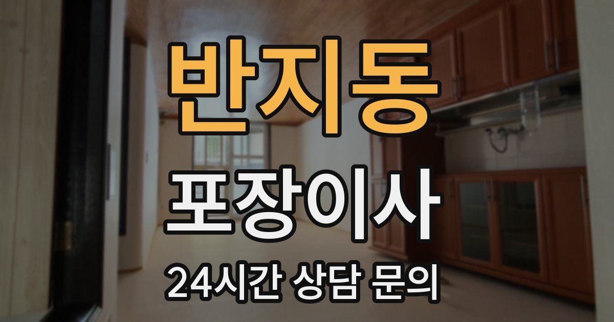 반지동 포장이사