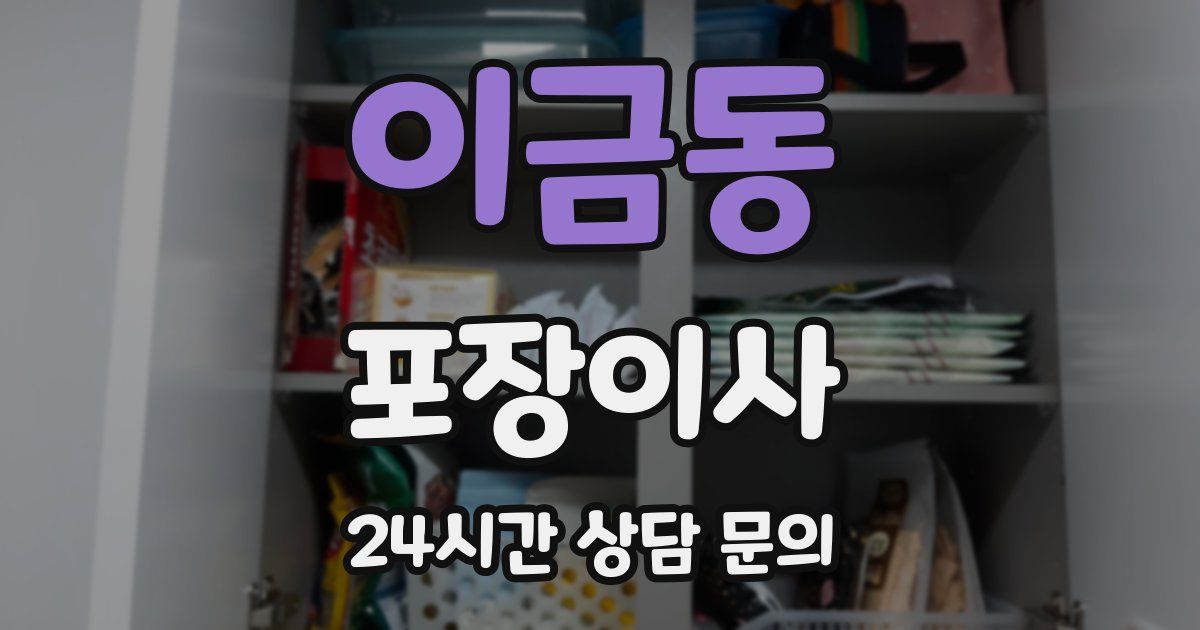 이금동 포장이사