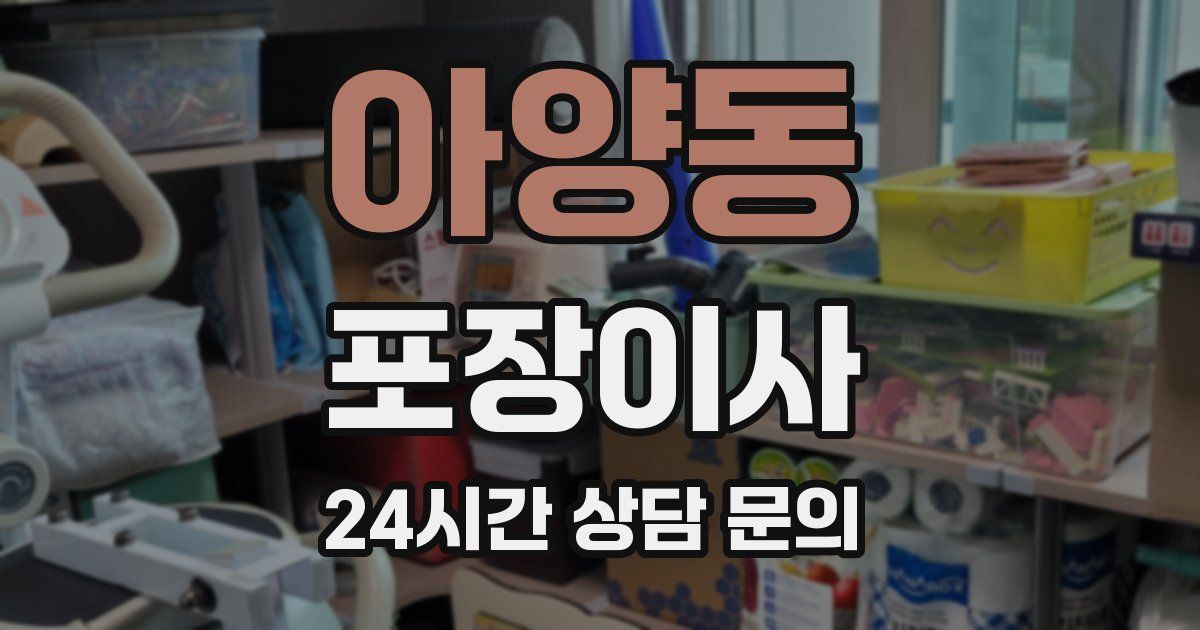 아양동 포장이사