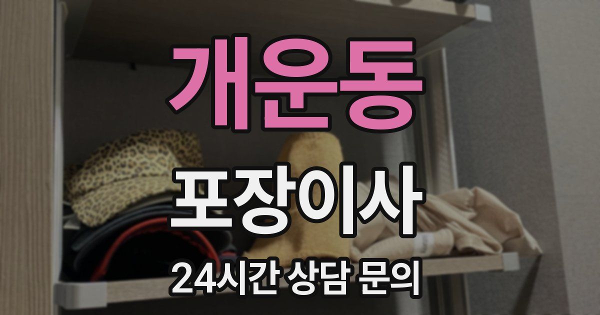 개운동 포장이사