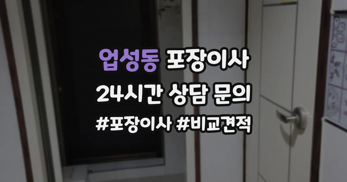 업성동 포장이사