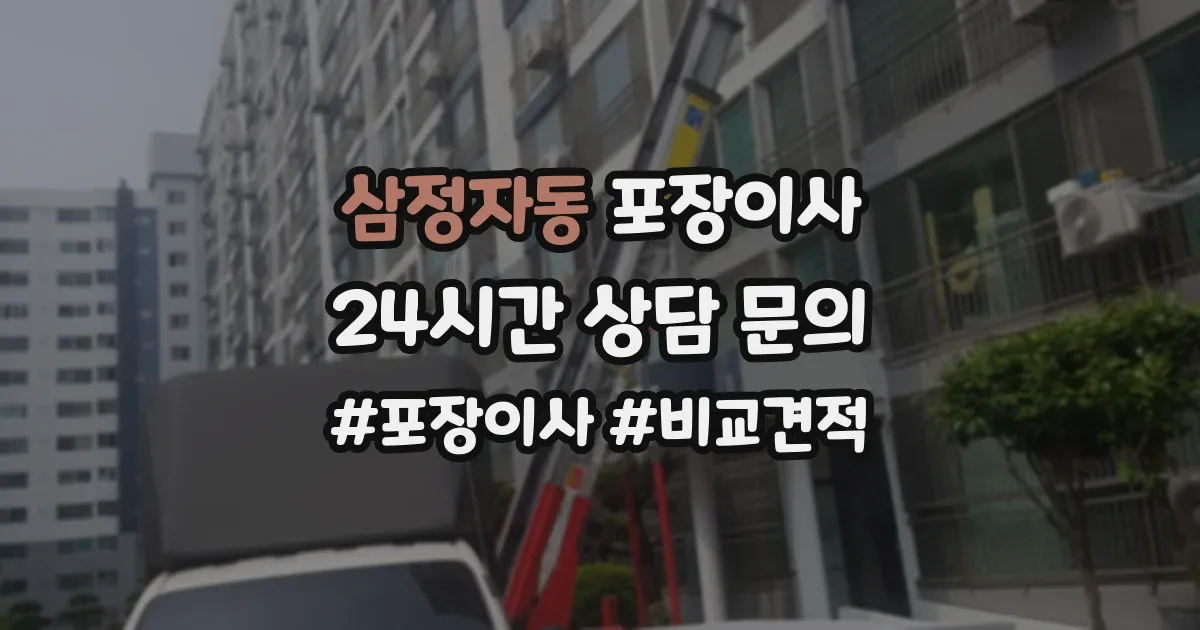 삼정자동 포장이사