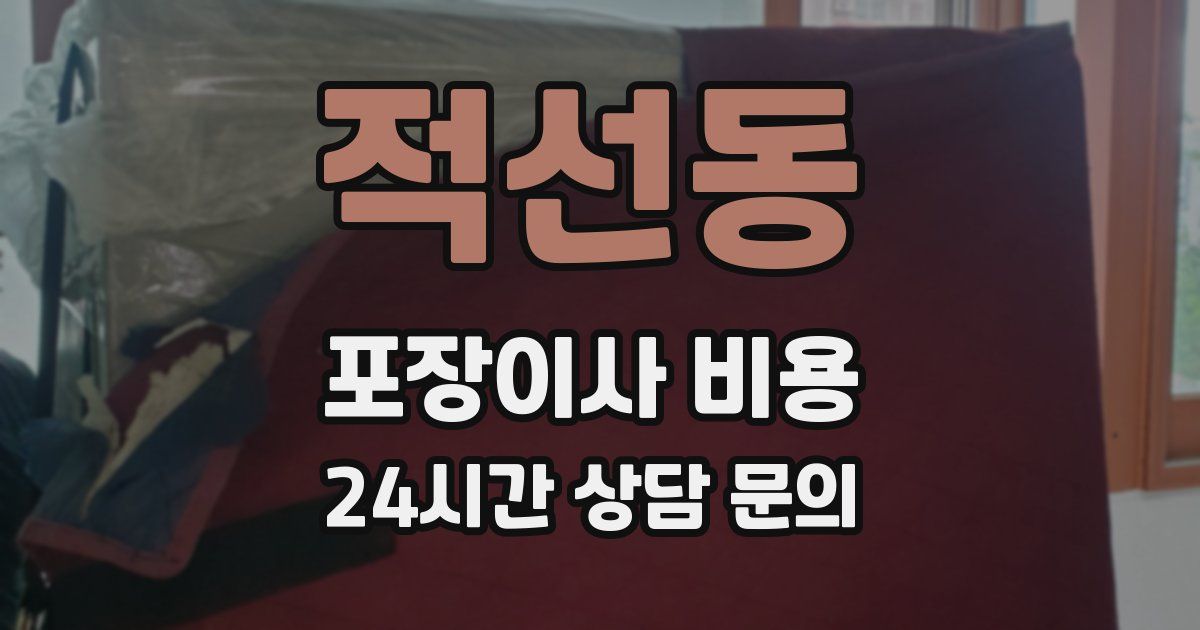 적선동 포장이사 비용