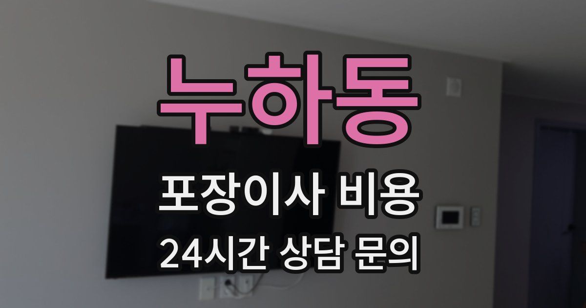 누하동 포장이사 비용