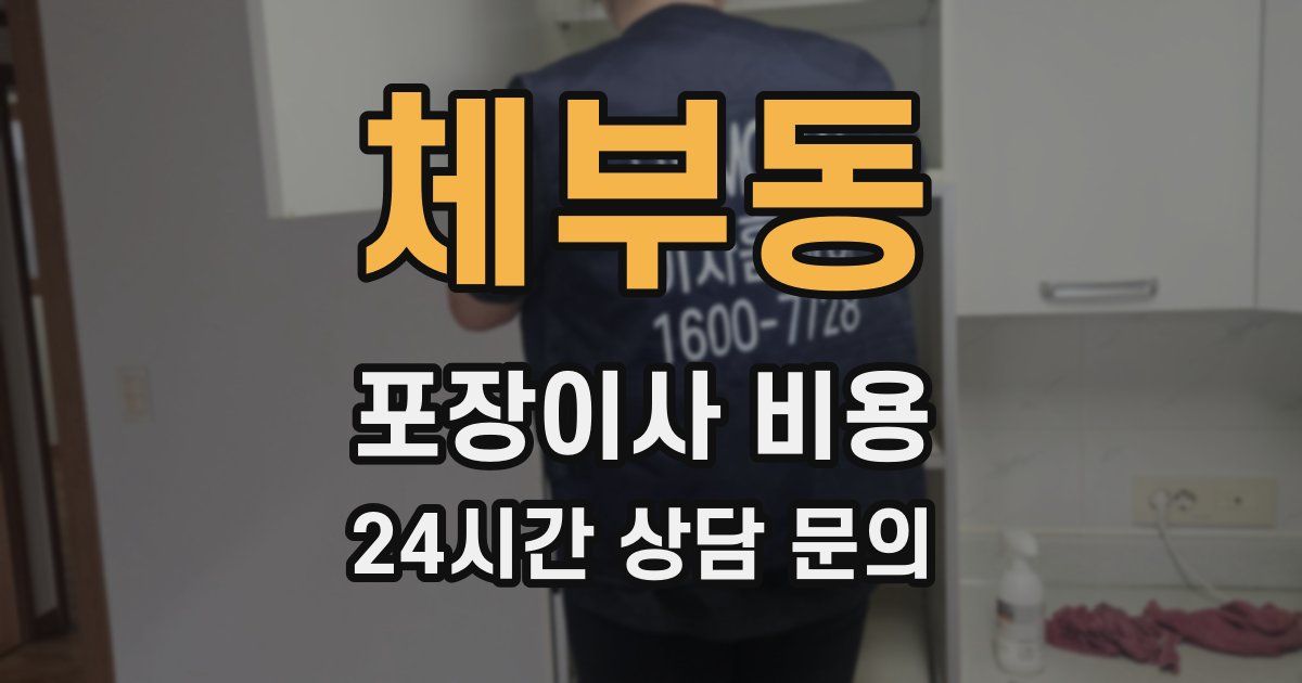 체부동 포장이사 비용