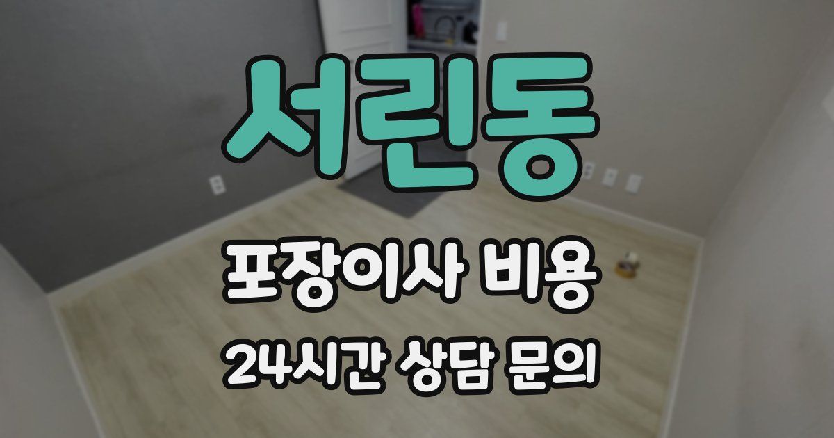 서린동 포장이사 비용