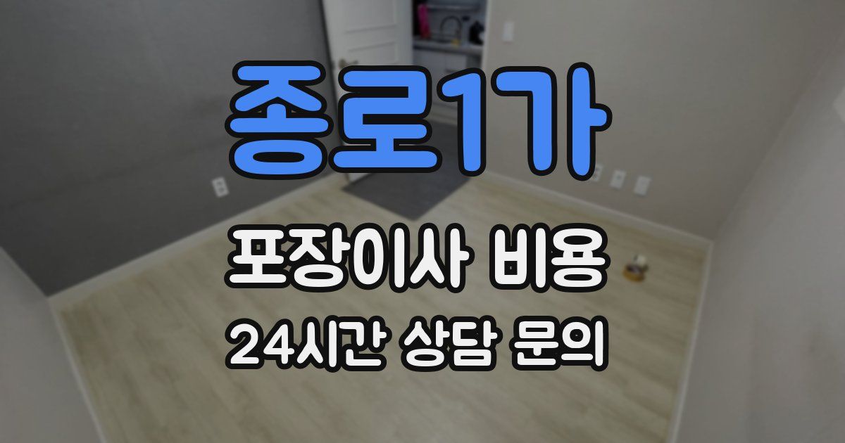 종로1가 포장이사 비용