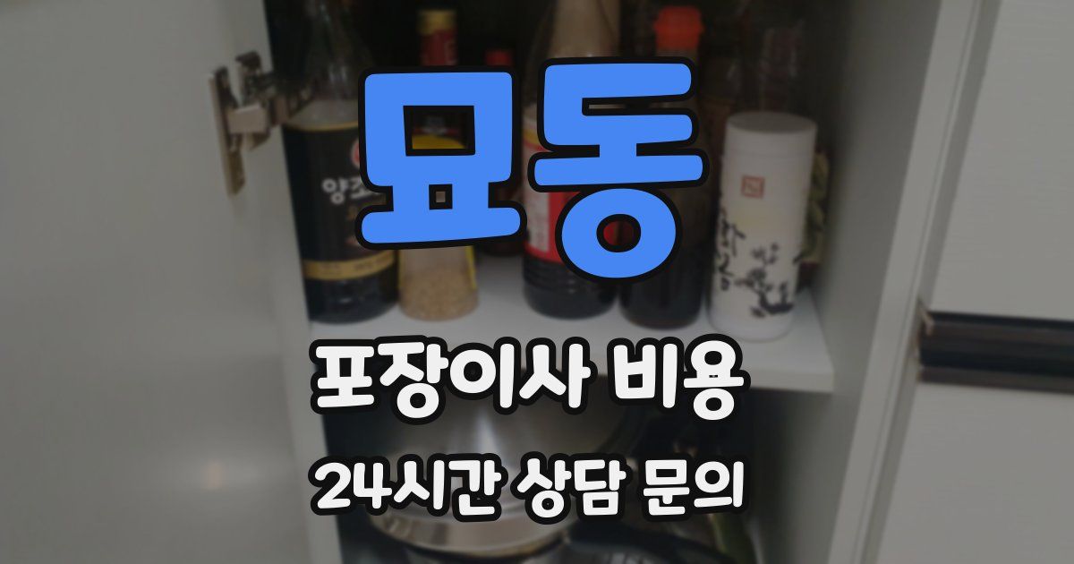 묘동 포장이사 비용