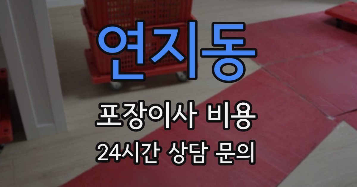 연지동 포장이사 비용