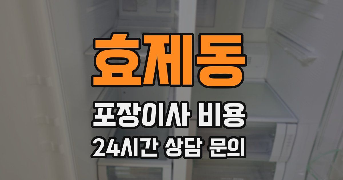 효제동 포장이사 비용