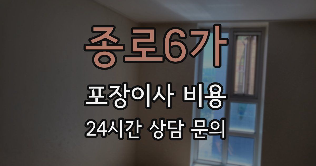 종로6가 포장이사 비용