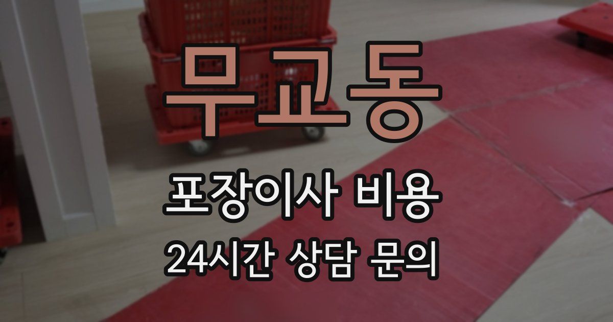 무교동 포장이사 비용