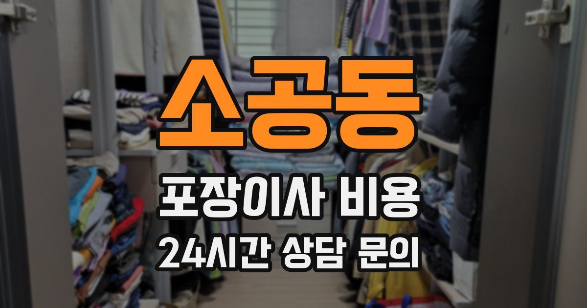 소공동 포장이사 비용