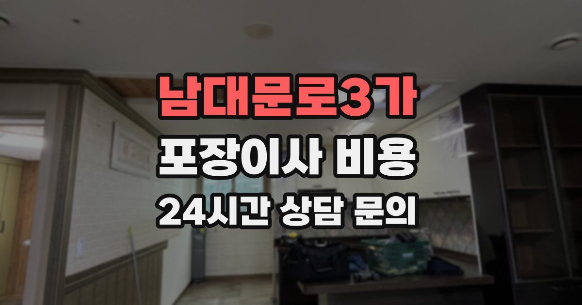 남대문로3가 포장이사 비용