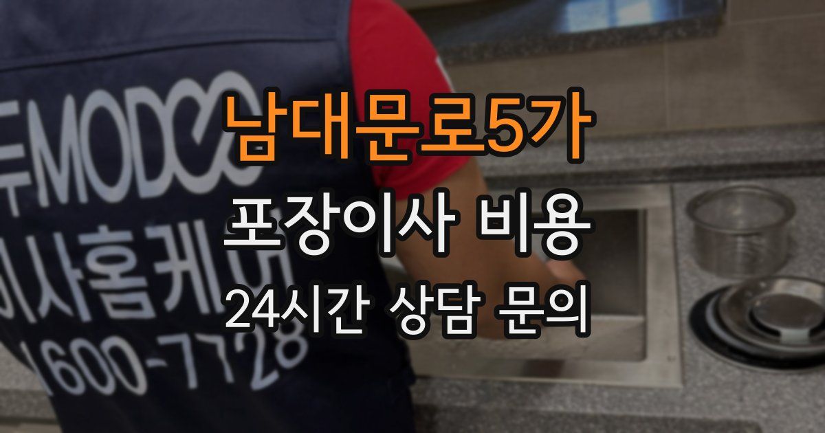남대문로5가 포장이사 비용