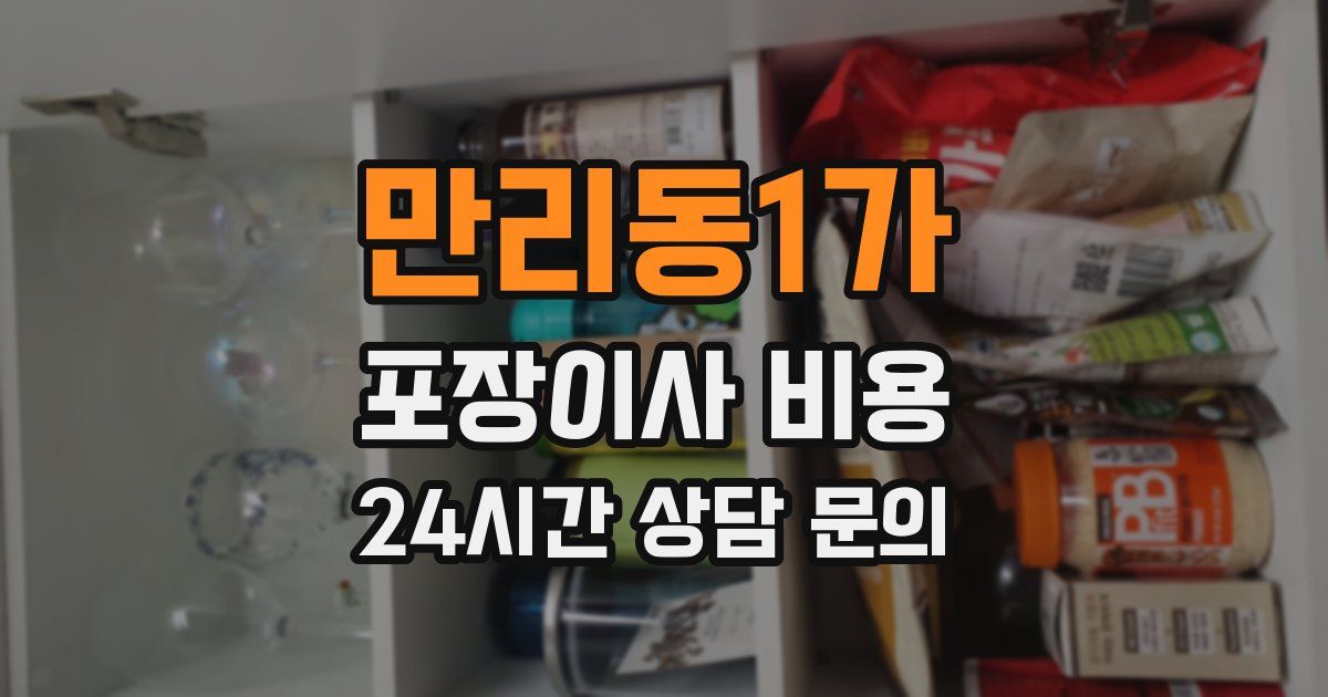 만리동1가 포장이사 비용
