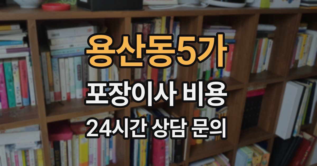 용산동5가 포장이사 비용