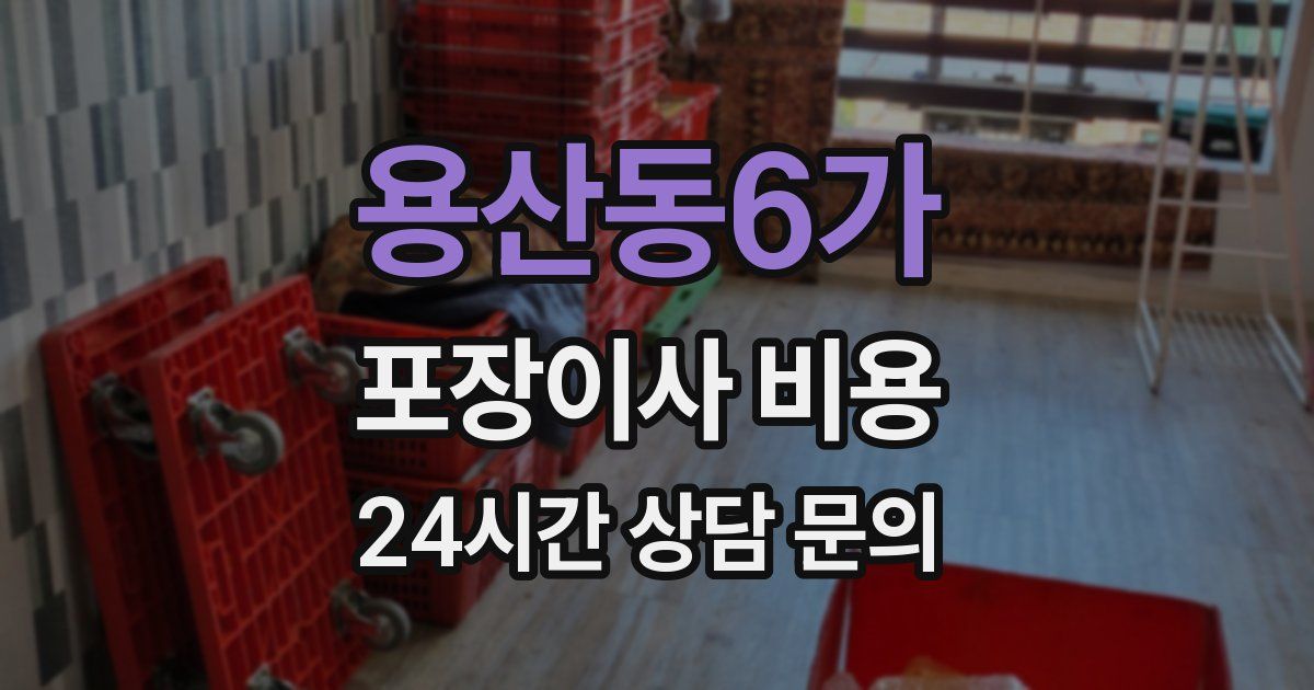 용산동6가 포장이사 비용