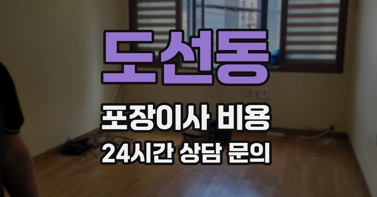 도선동 포장이사 비용