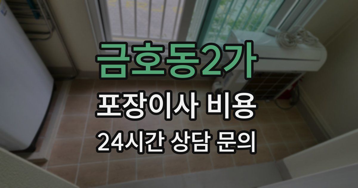 금호동2가 포장이사 비용