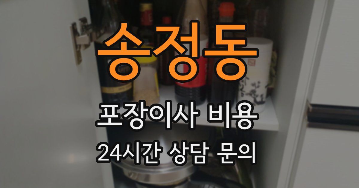 송정동 포장이사 비용