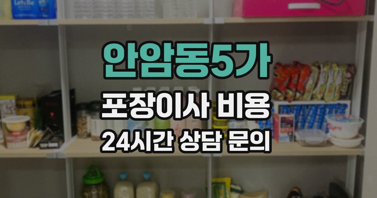 안암동5가 포장이사 비용