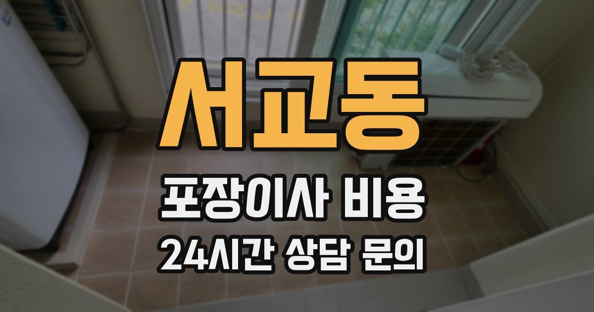 서교동 포장이사 비용
