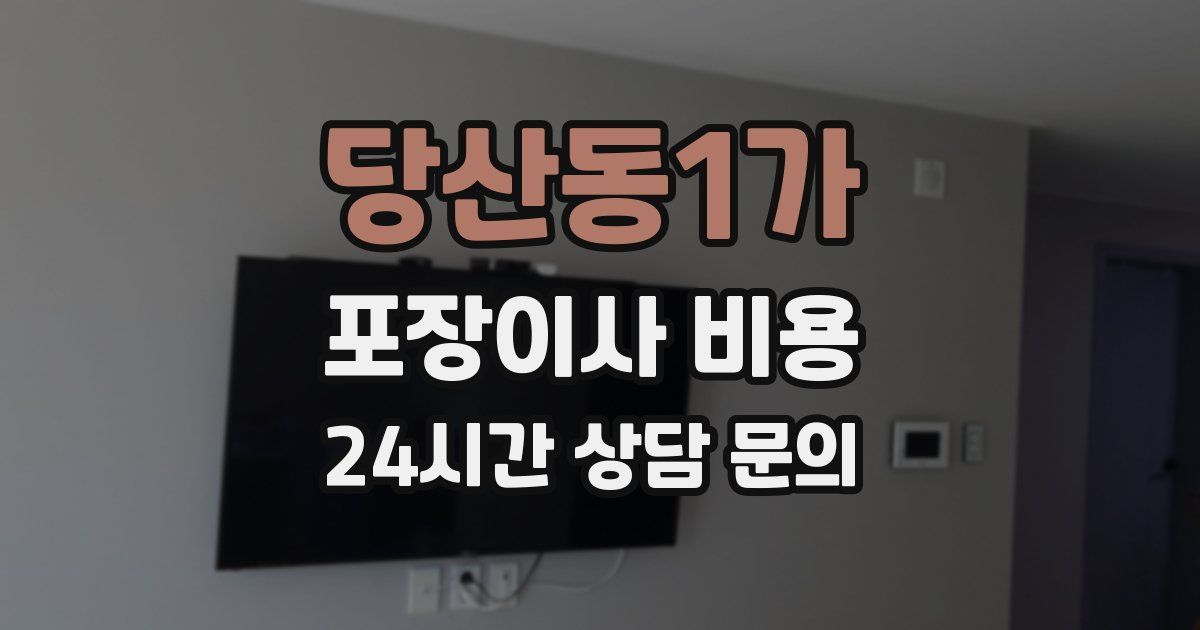당산동1가 포장이사 비용
