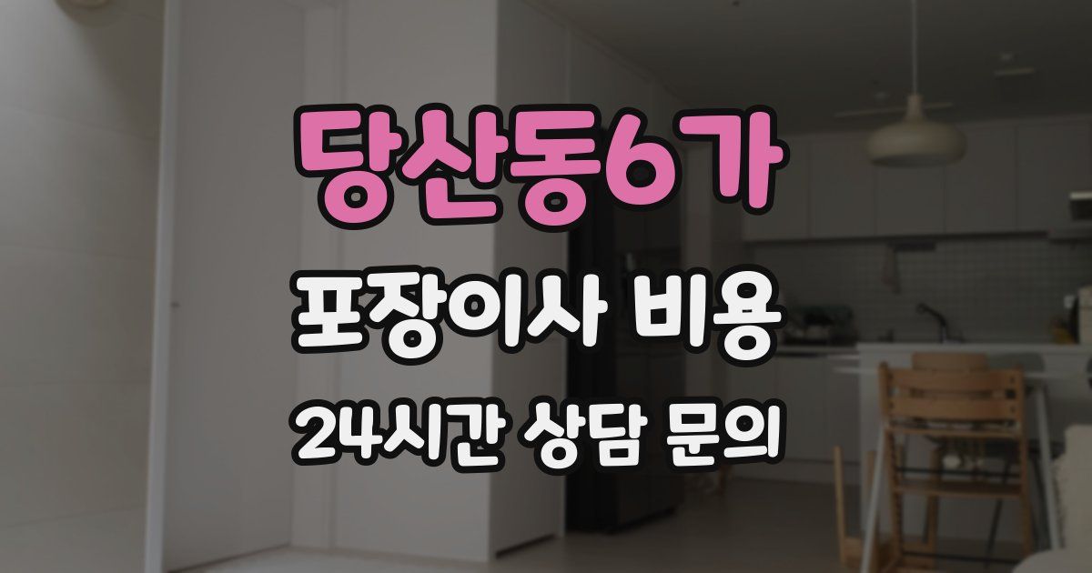 당산동6가 포장이사 비용