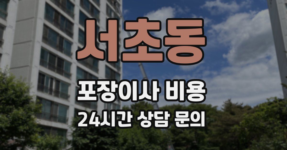 서초동 포장이사 비용