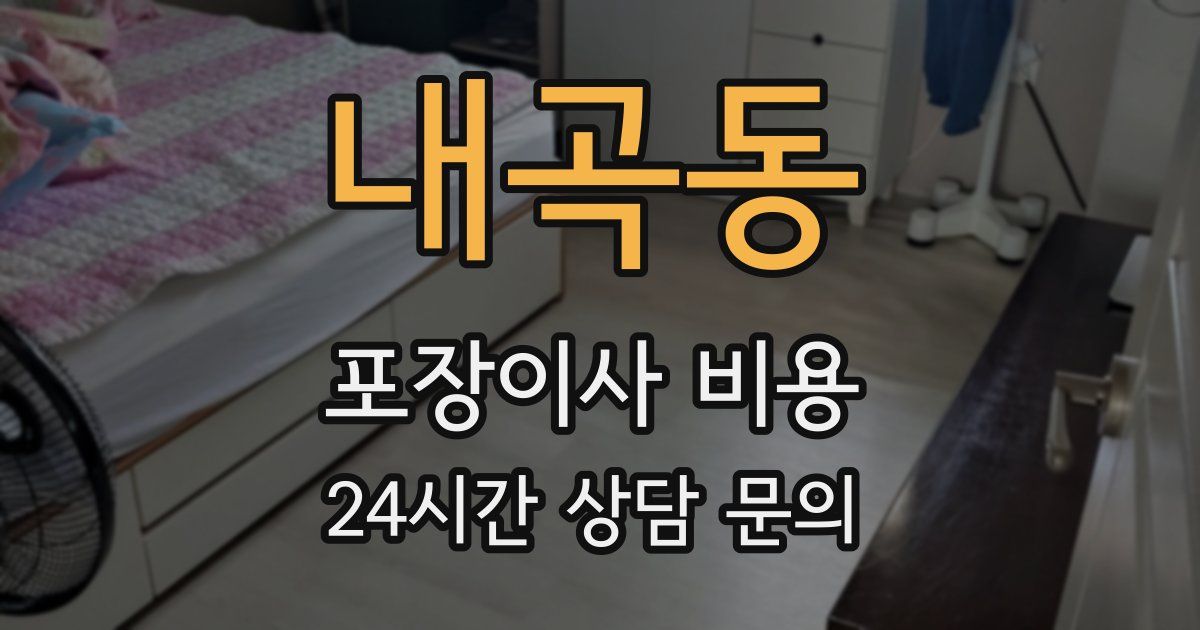 내곡동 포장이사 비용