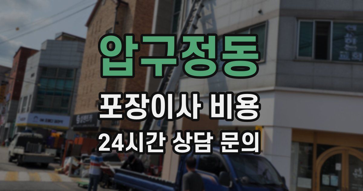 압구정동 포장이사 비용