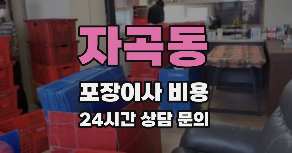 자곡동 포장이사 비용