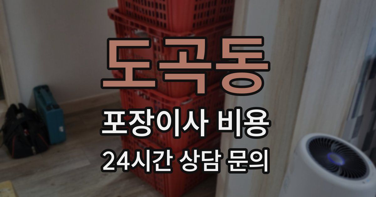 도곡동 포장이사 비용