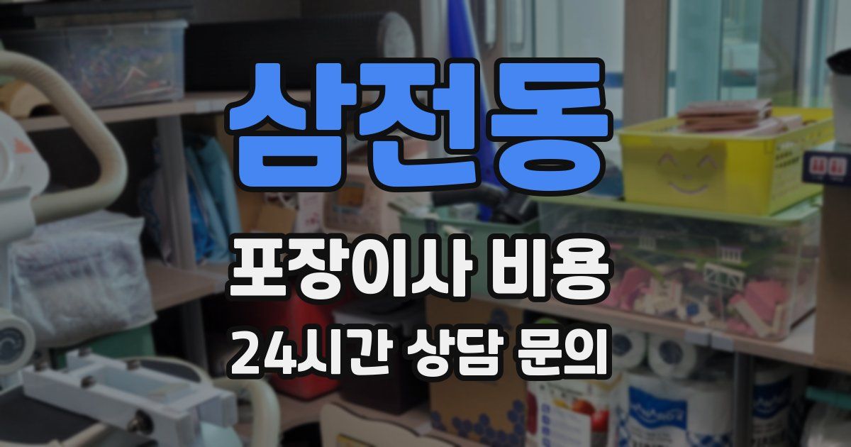 삼전동 포장이사 비용