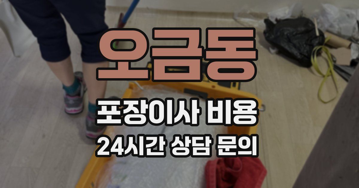 오금동 포장이사 비용