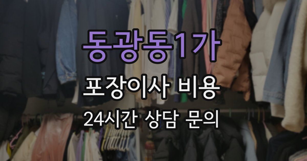 동광동1가 포장이사 비용