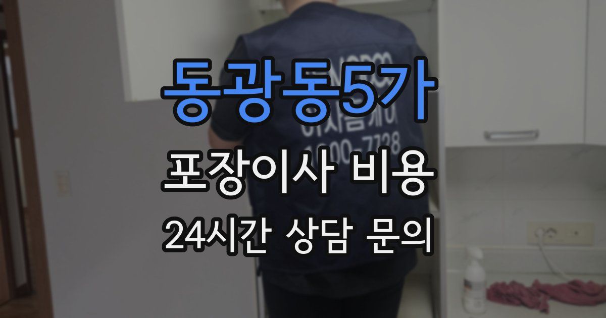 동광동5가 포장이사 비용