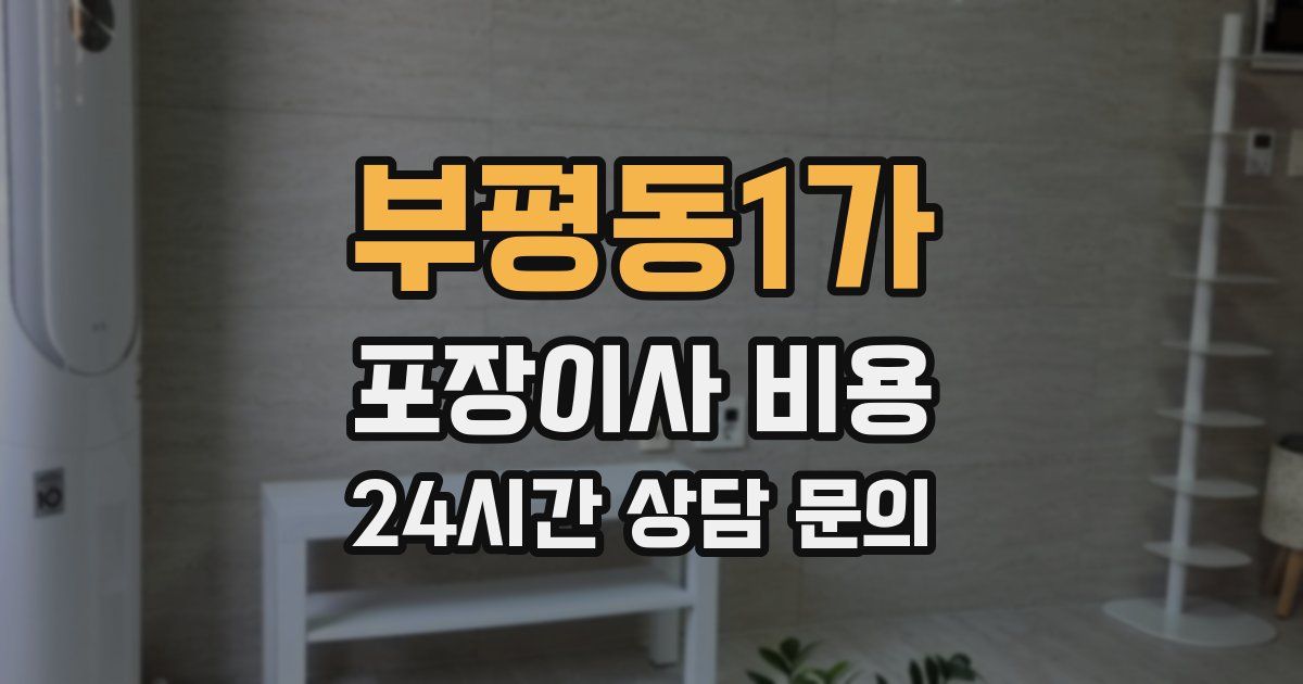 부평동1가 포장이사 비용