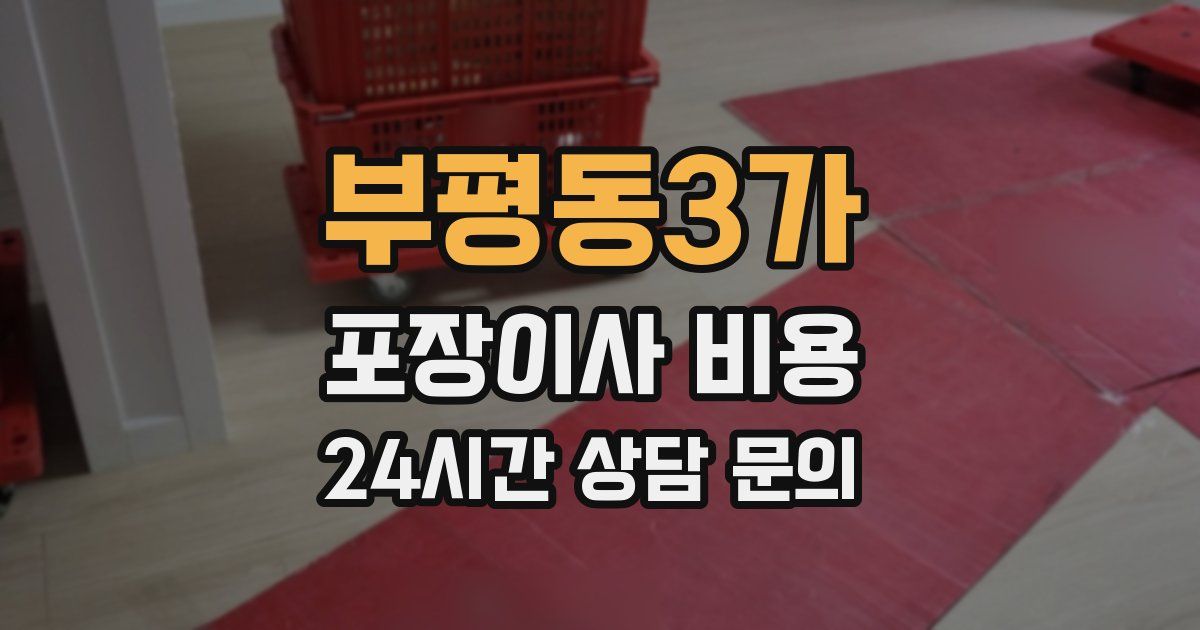 부평동3가 포장이사 비용