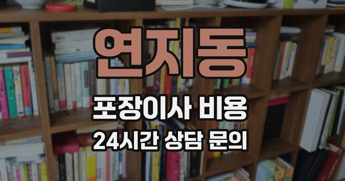 연지동 포장이사 비용